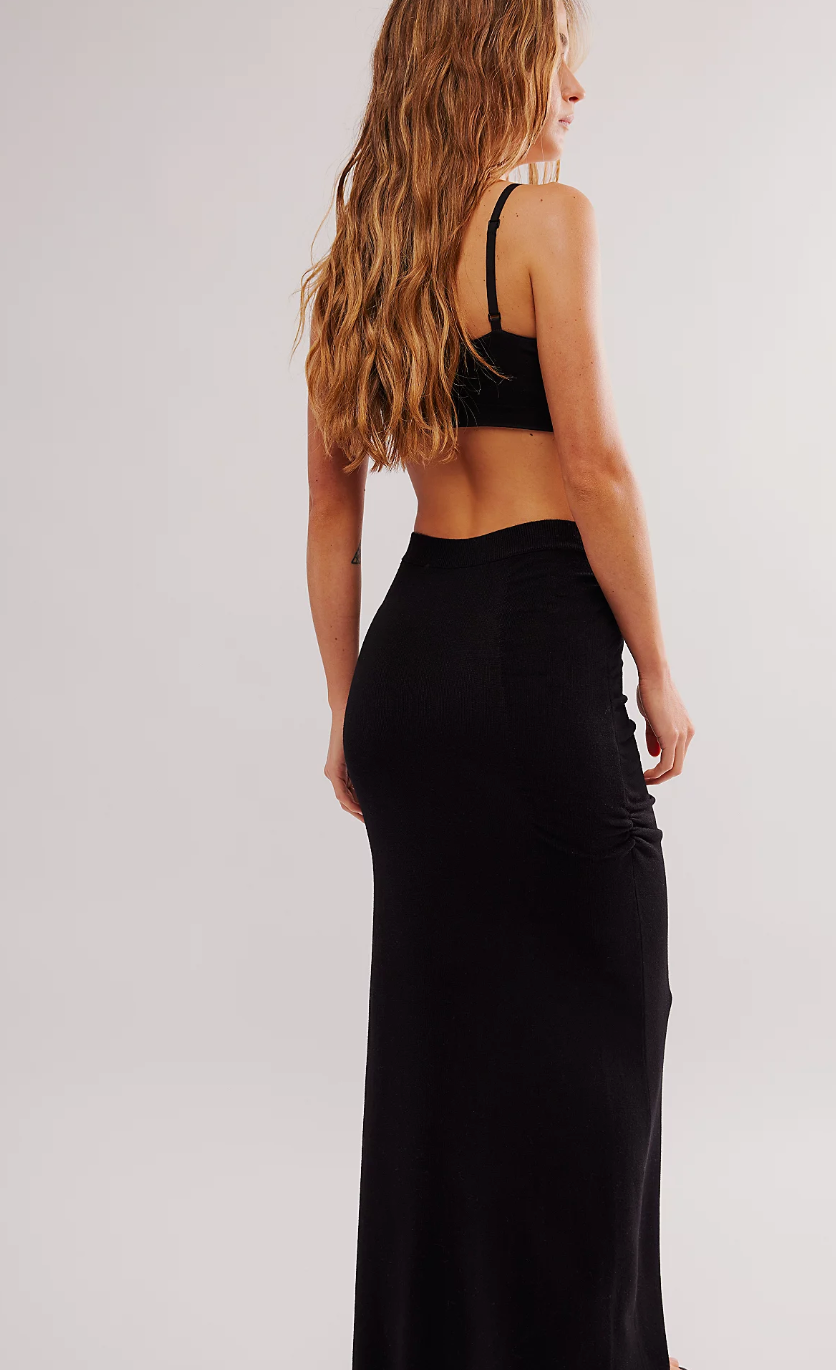 Free People Peak Show Maxi Skirt in Black