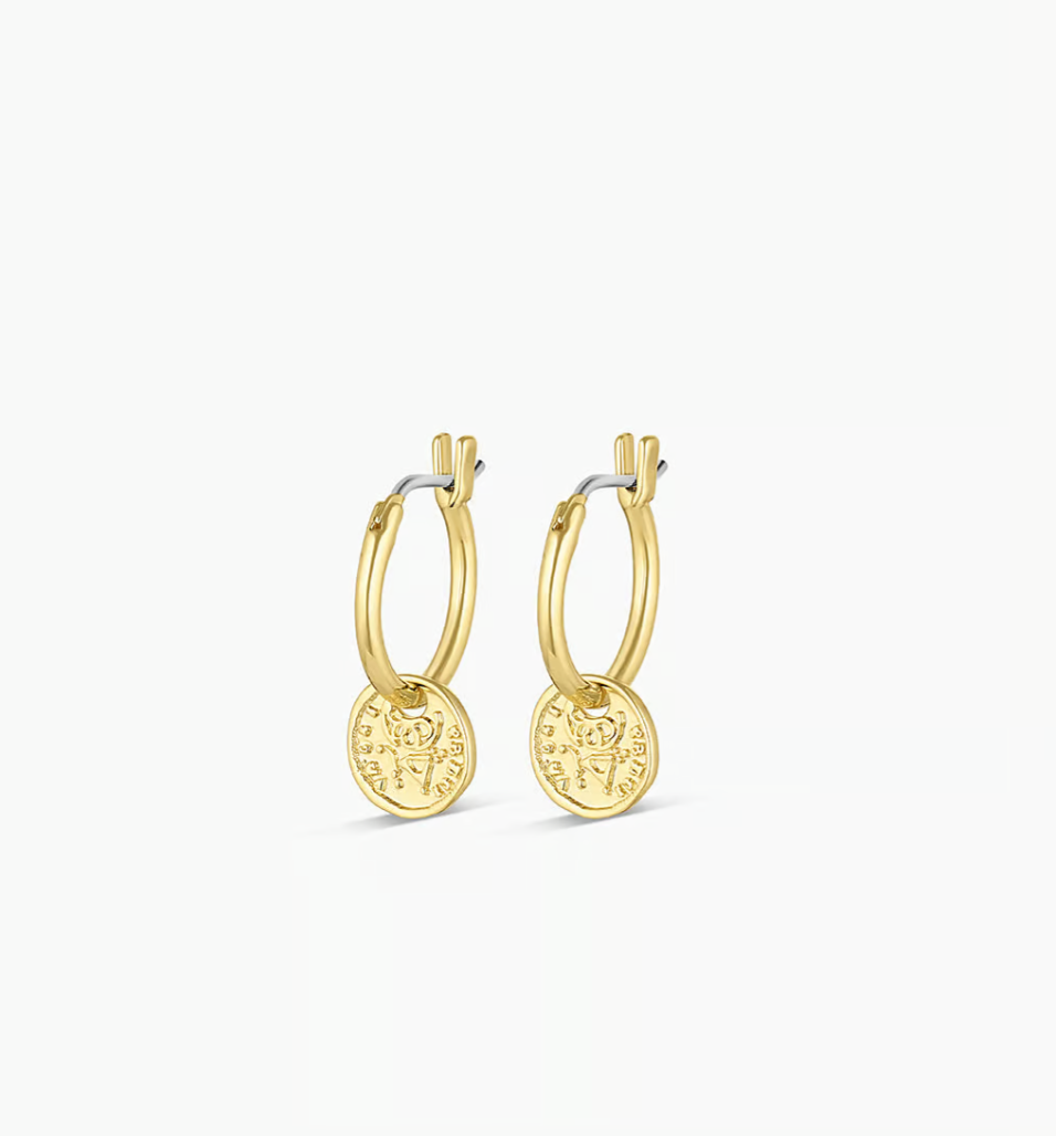 gorjana Ana Coin Gold Huggie Earrings