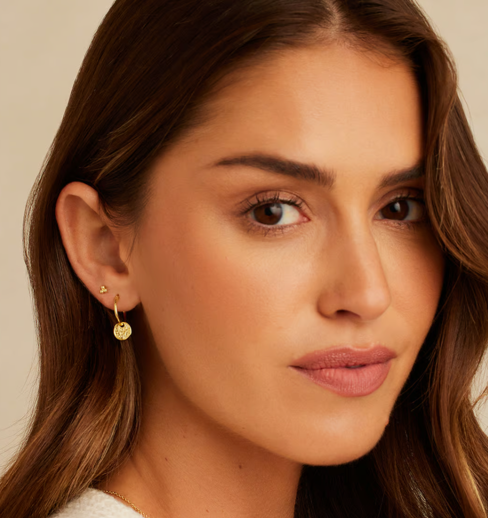 gorjana Ana Coin Gold Huggie Earrings