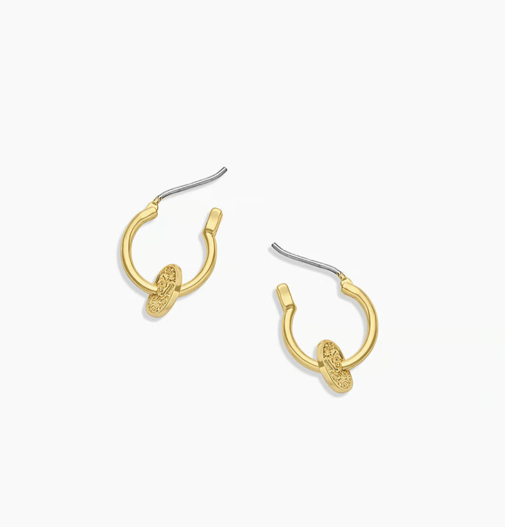 gorjana Ana Coin Gold Huggie Earrings