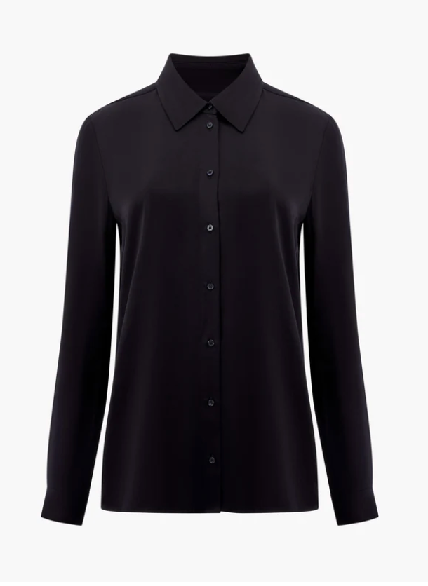 French Connection Ennis Satin Long Sleeve Button Down Shirt