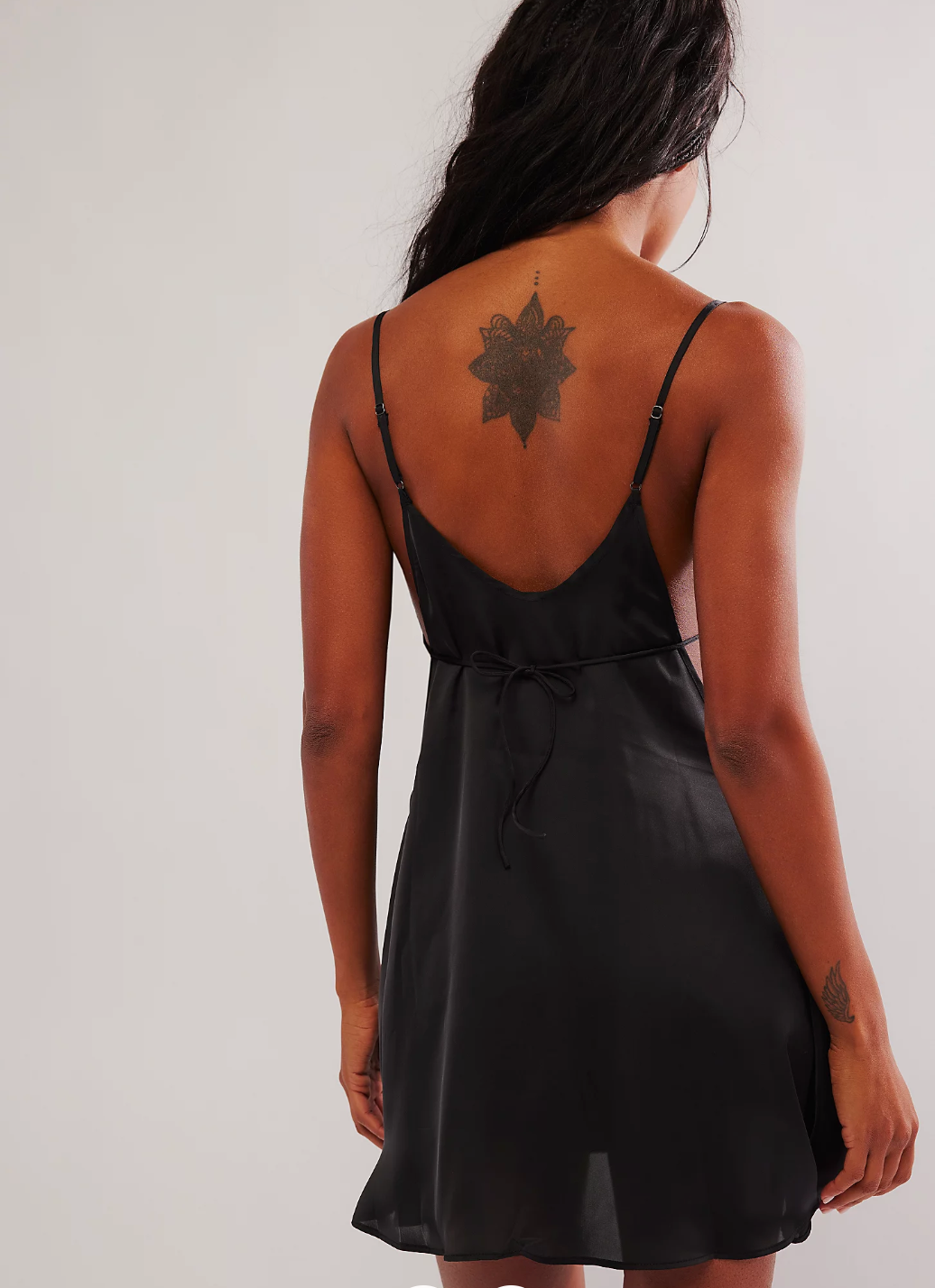 Free People Belmore Blocked Mini Slip dress in Black Combo