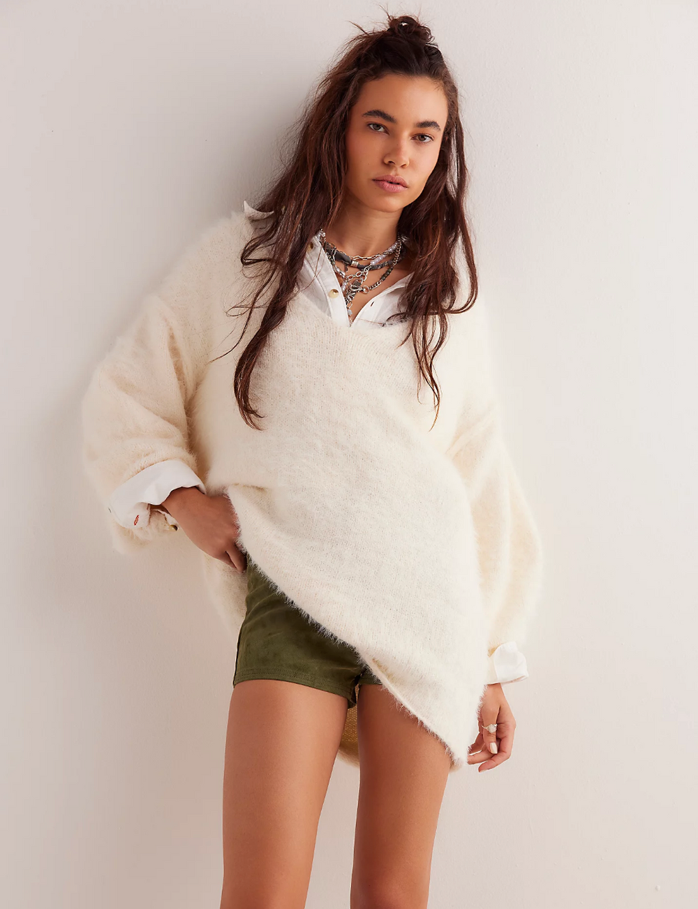 Free People Sparrow Pullover in Ivory