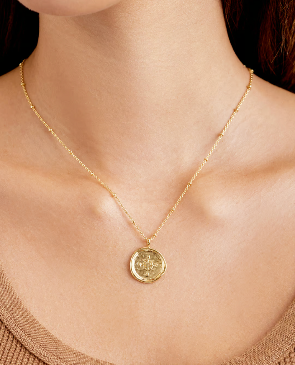 gorjana Gold Compass Coin Necklace