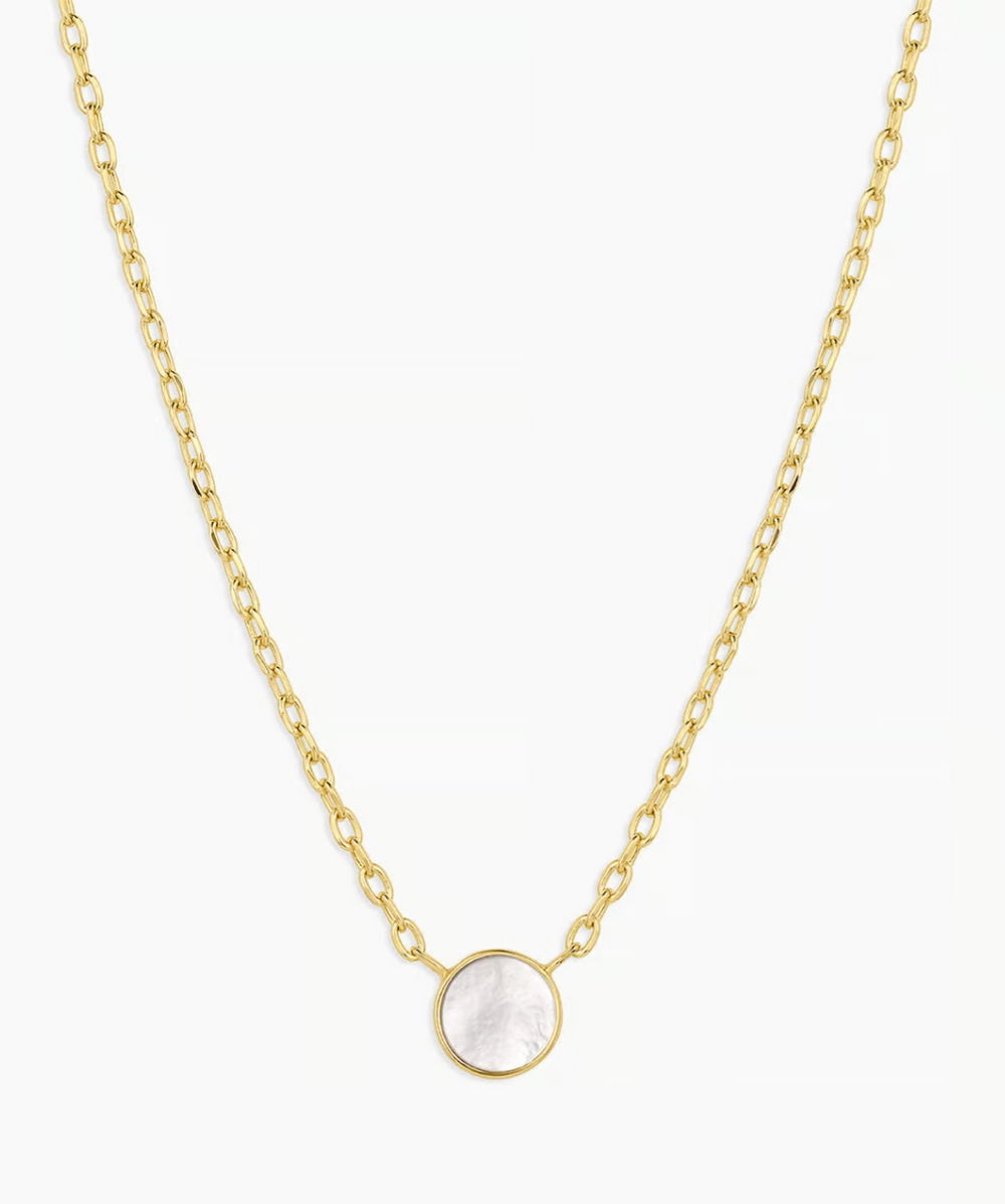 Gold gorjana Rose Marble Coin Necklace