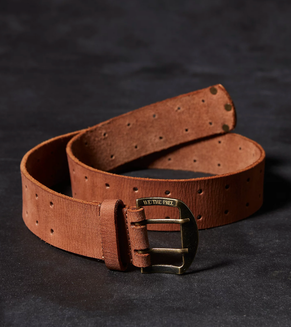 We The Free (WTF) Free People Double Cross Leather Belt