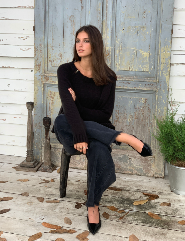 Wooden Ships Charlotte Zip Crew Chunky Sweater