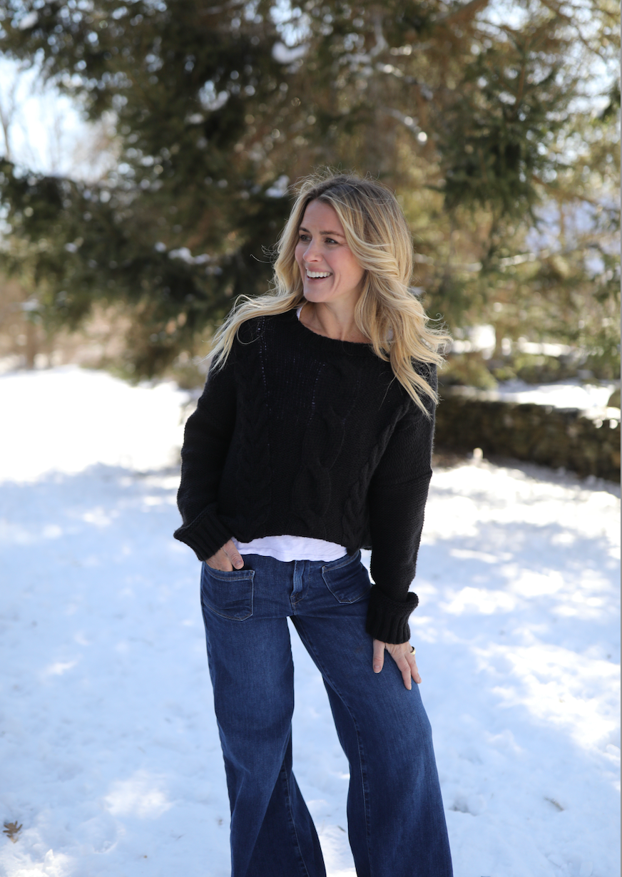 Wooden Ships Charlotte Zip Crew Chunky Sweater