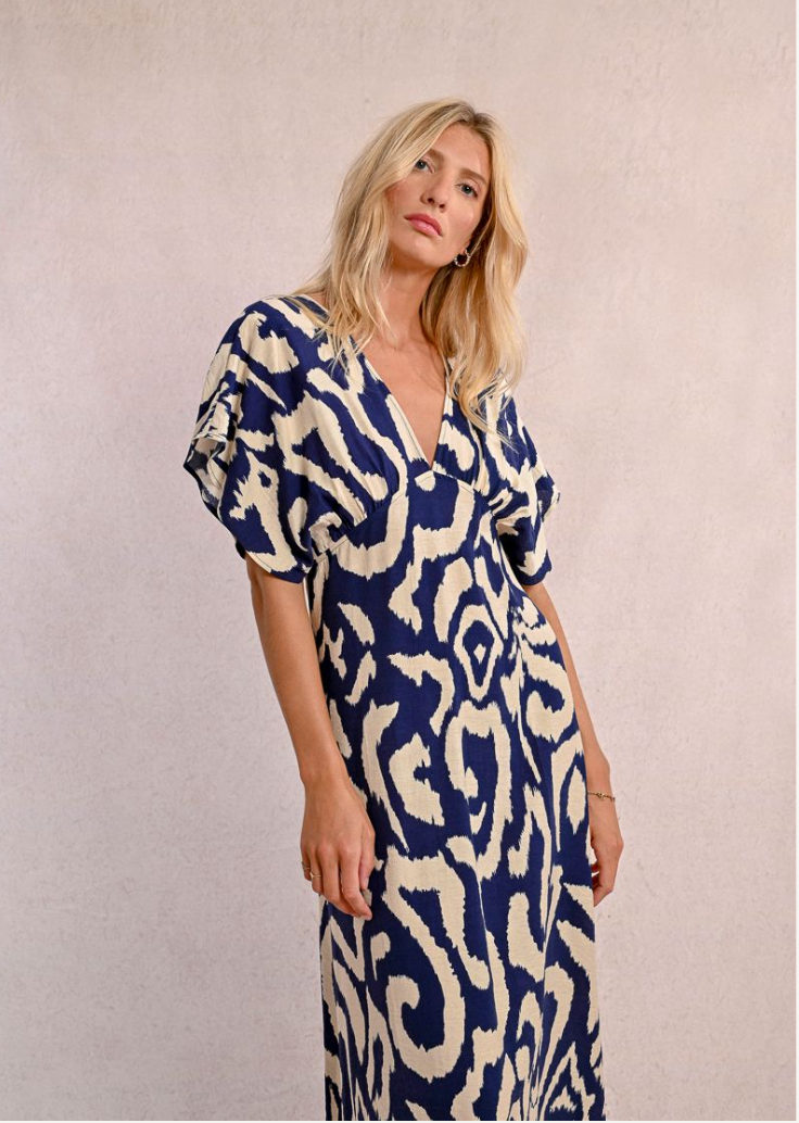 Geometric Print Maxi Dress