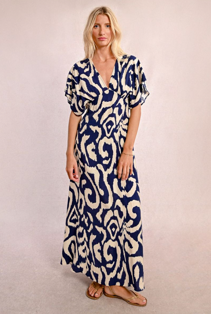 Geometric Print Maxi Dress