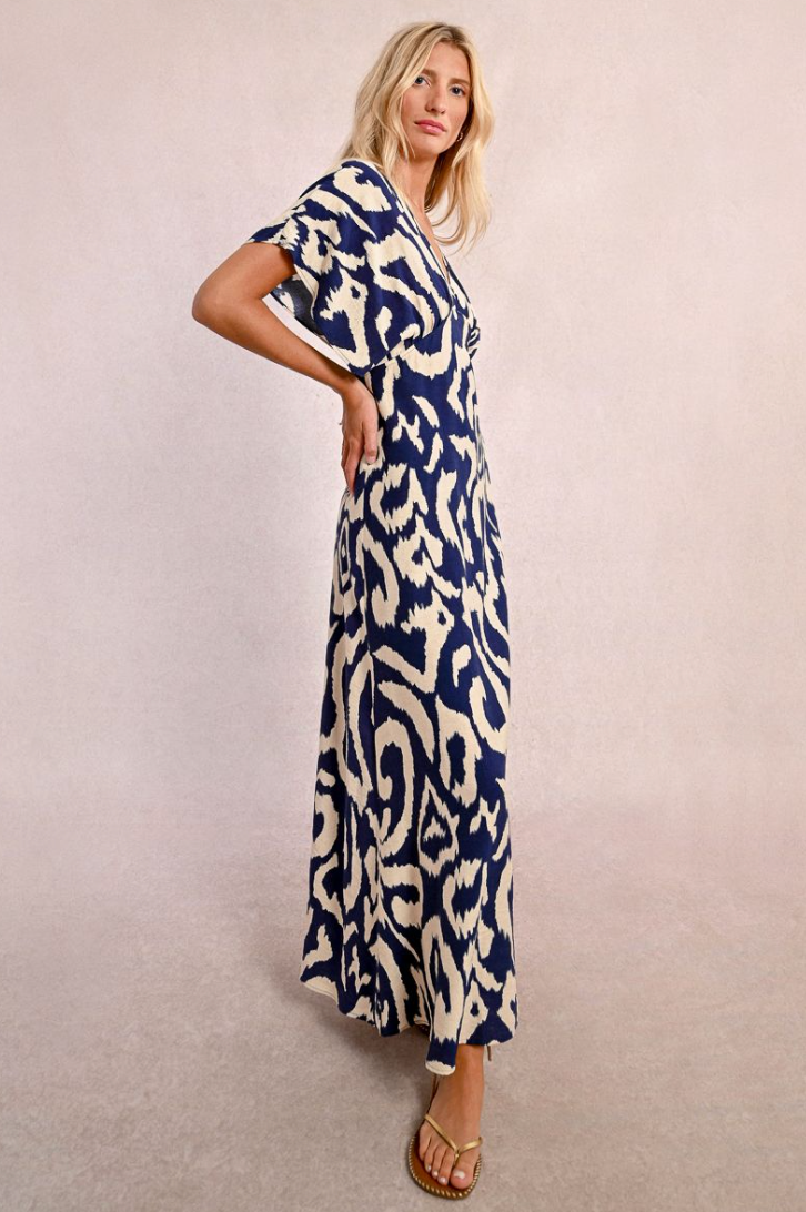 Geometric Print Maxi Dress