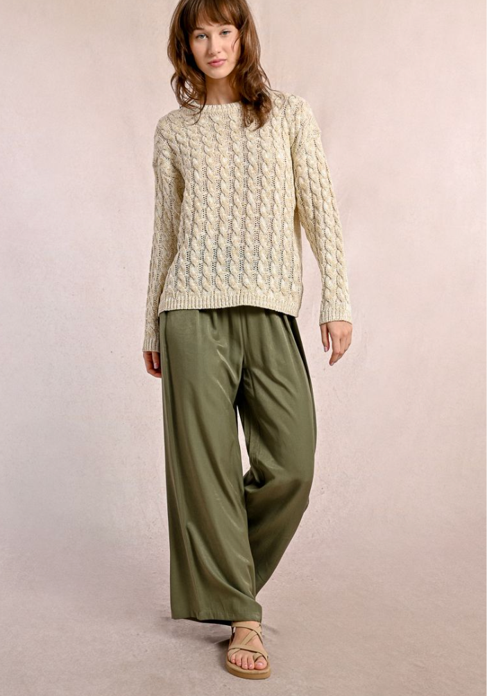 High Waisted Fluid Woven Pants