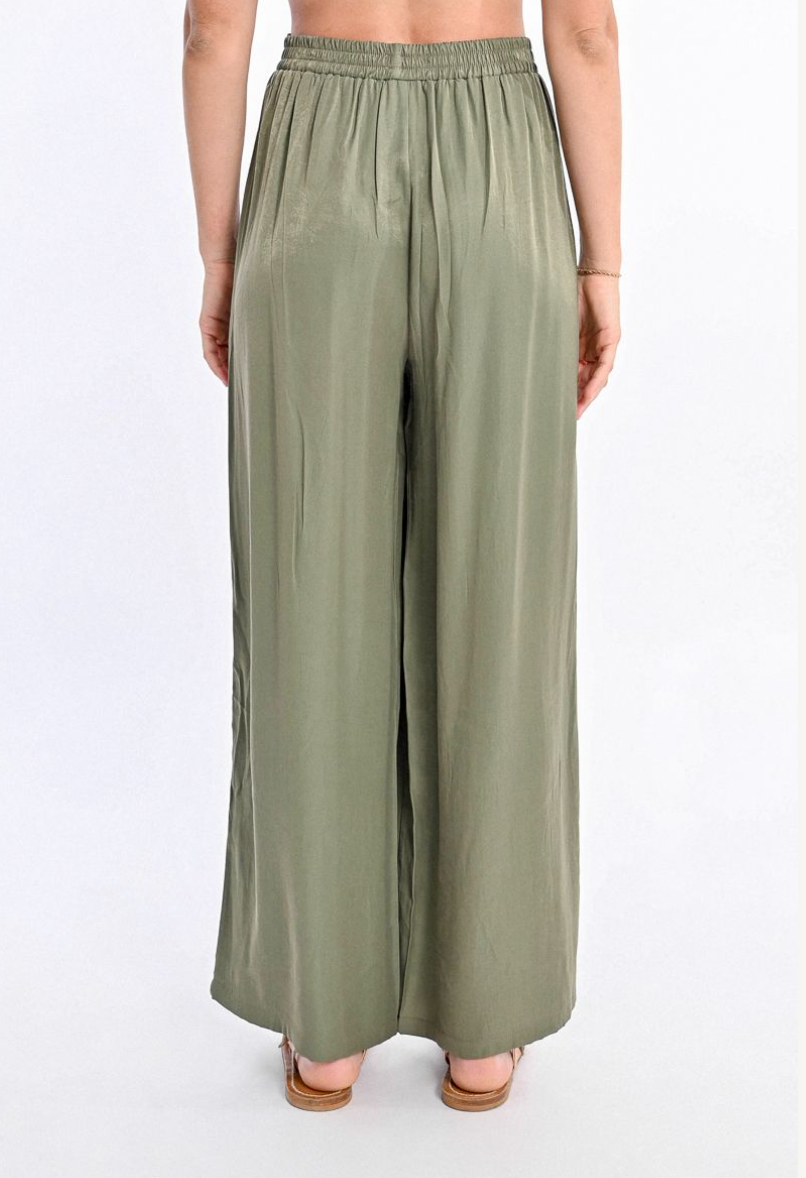 High Waisted Fluid Woven Pants