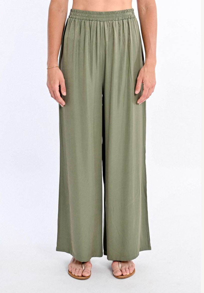 High Waisted Fluid Woven Pants