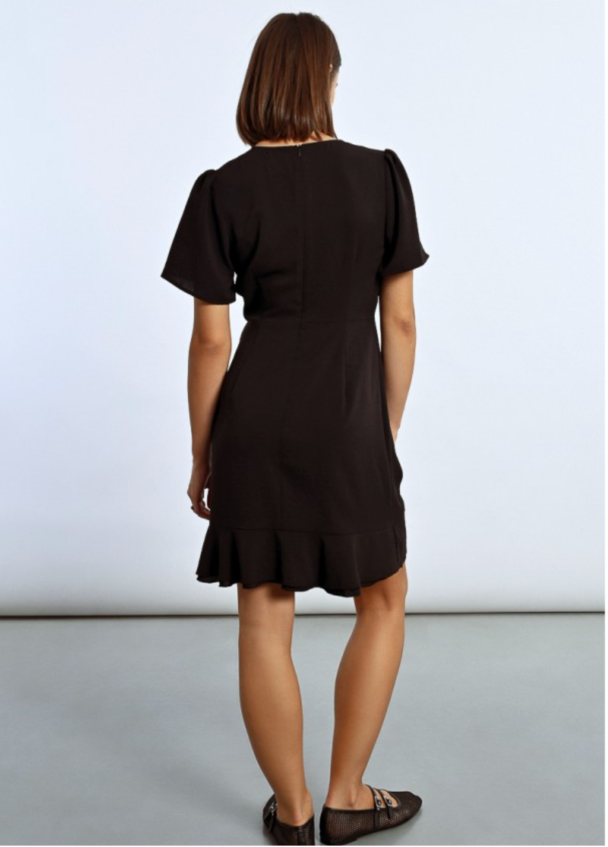 Simple Black Wrap Dress