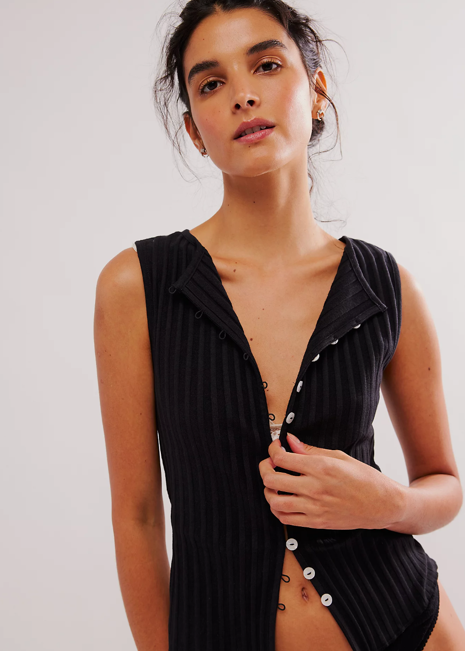 Free People Black Tilly Vest