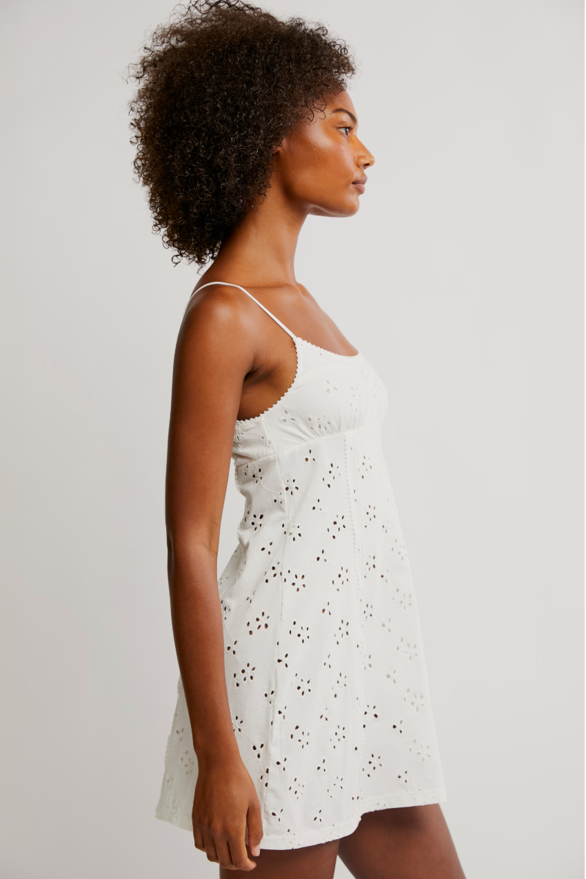 Full Bloom Eyelet Mini Slip