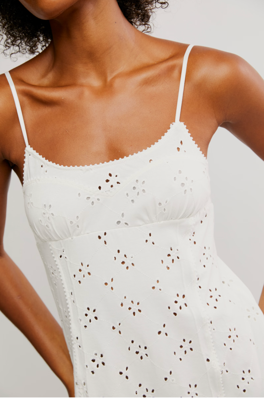 Full Bloom Eyelet Mini Slip