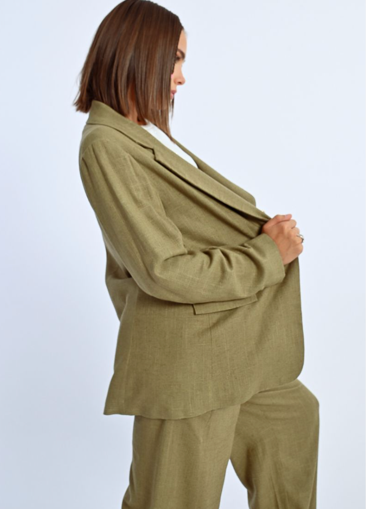 Khaki Linen Blazer