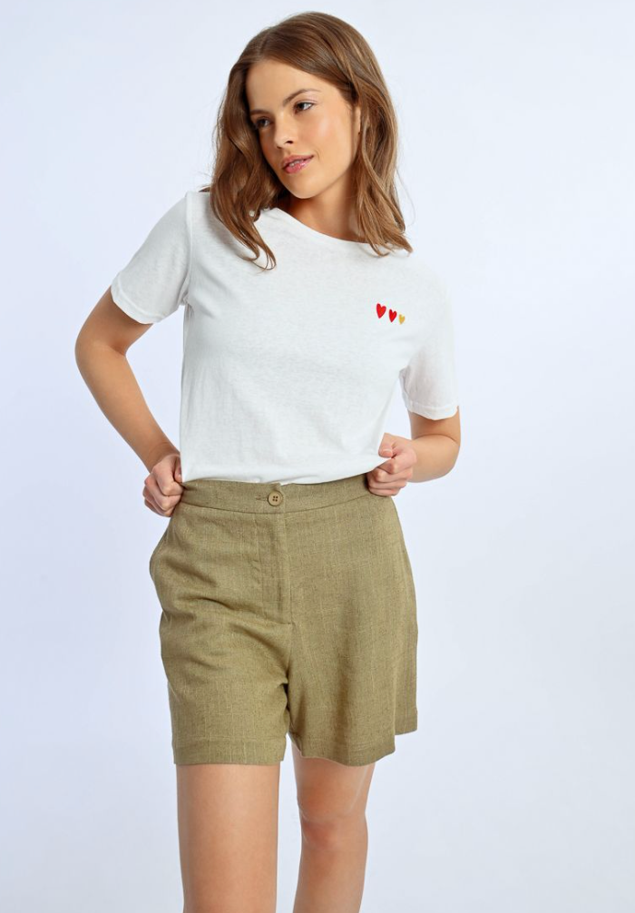 High Waisted Fluid Woven Linen Shorts