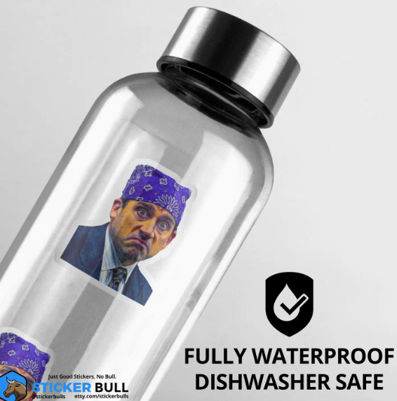 Prison Mike the Office Sticker, Funny Meme Sticker, the Office Sticker, the Office Tv Show, Vinyl Sticker, Water Bottle, Hydroflask Sticker