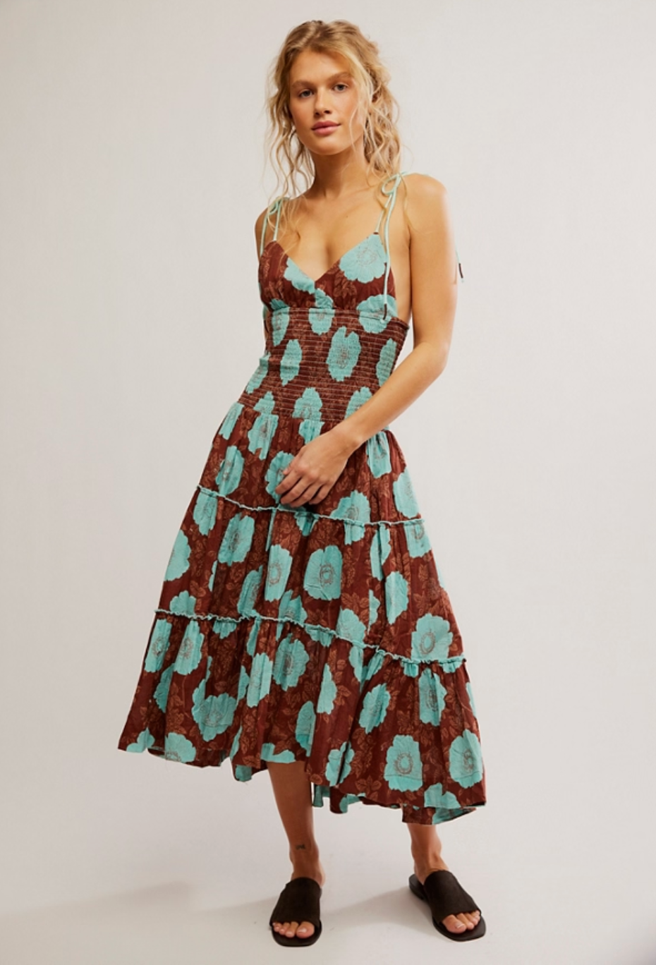 Free People Adriel Floral Midi Sun Dress