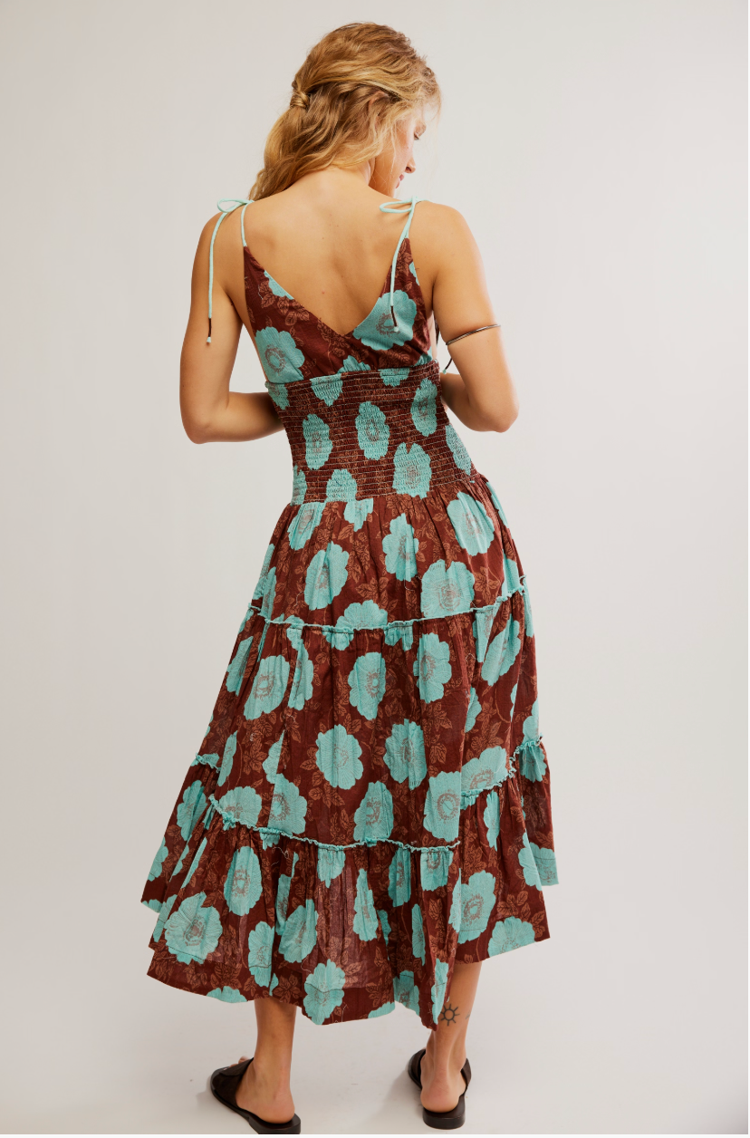 Free People Adriel Floral Midi Sun Dress