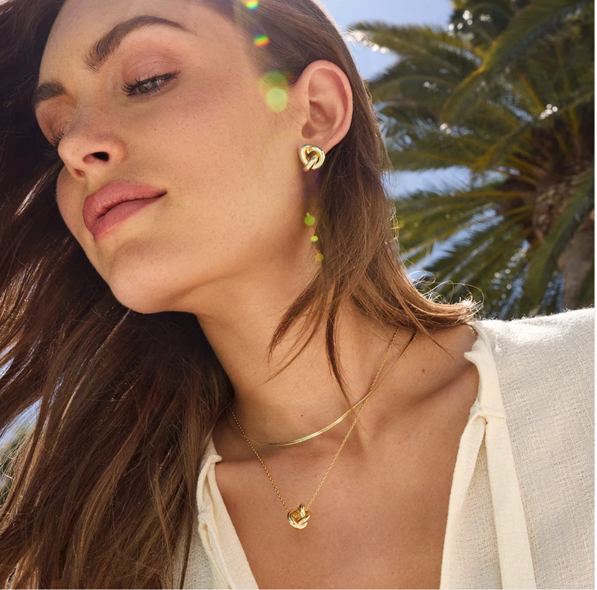 gorjana gold Infinity Knot stud earrings