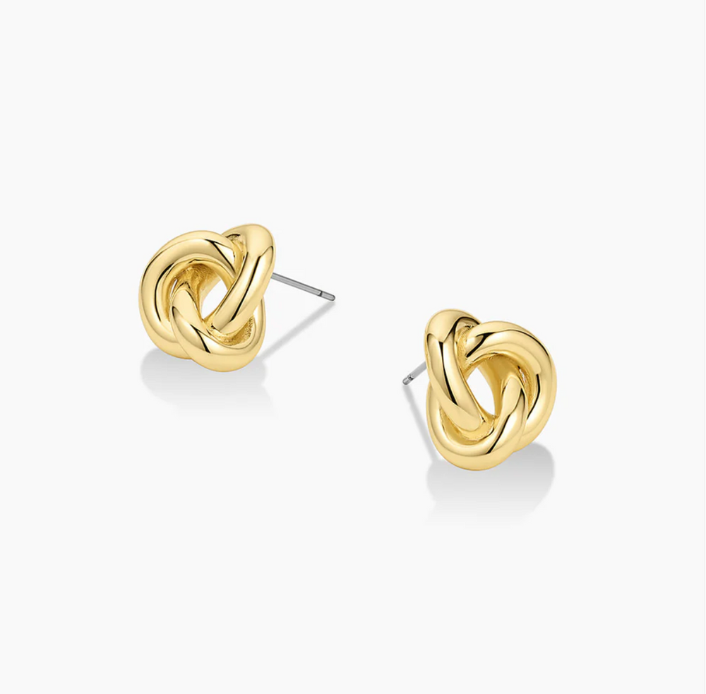 gorjana gold Infinity Knot stud earrings