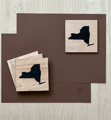 New York State Wooden Coasters