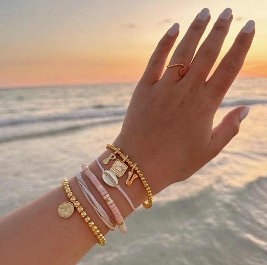Puravida Harper Gold Bead Stretch bracelet