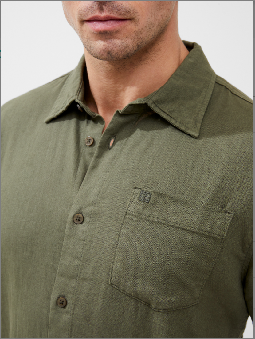 Mens Short Sleeve Linen Shirt