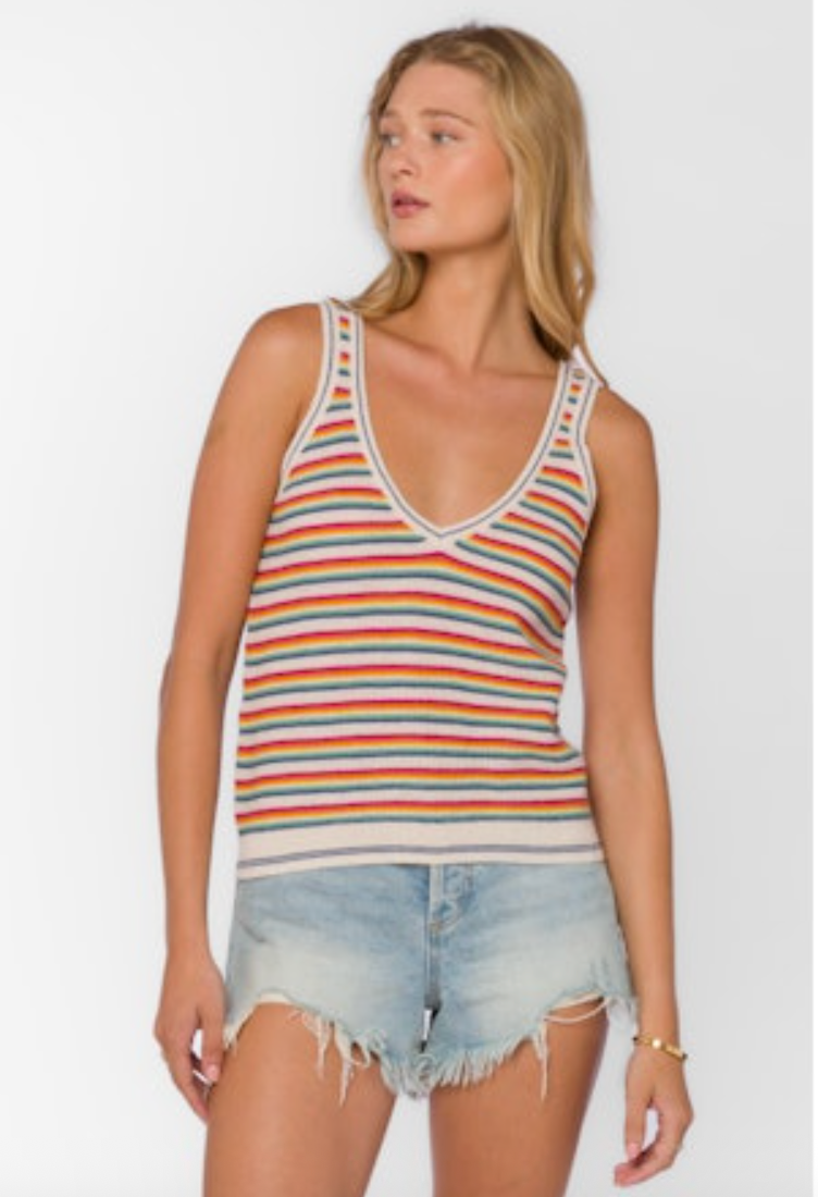Nadia Rainbow Sweater Tank Top
