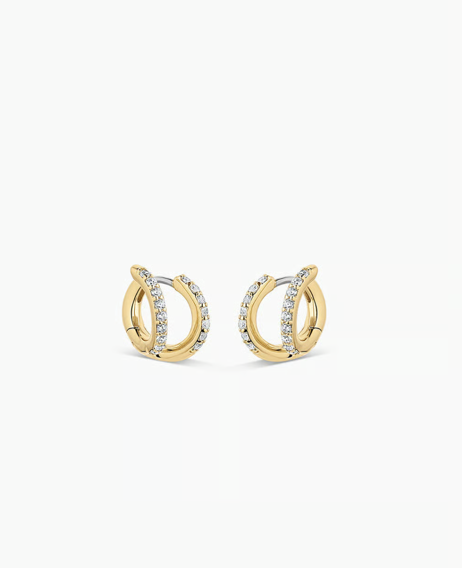 gorjana Shimmer Gold Double Huggie Earrings