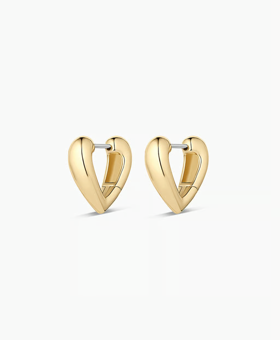 gorjana Amour Heart Gold Huggie Earrings