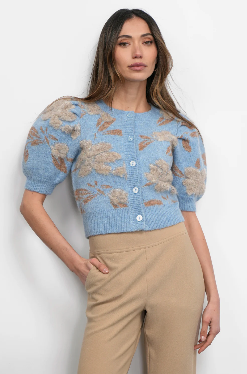 Taly Floral Puff Sleeve Sweater