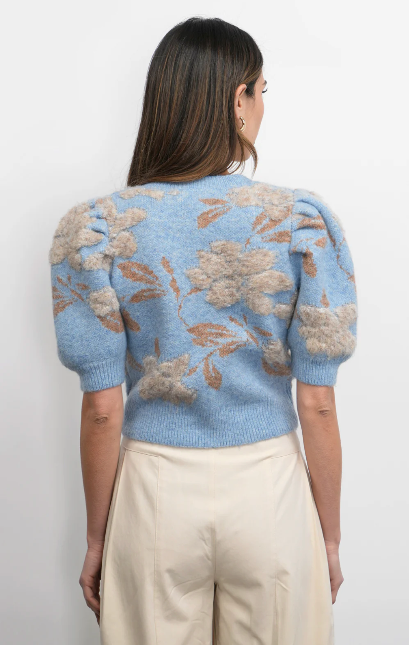 Taly Floral Puff Sleeve Sweater