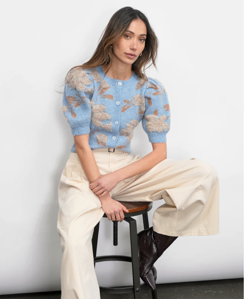 Taly Floral Puff Sleeve Sweater
