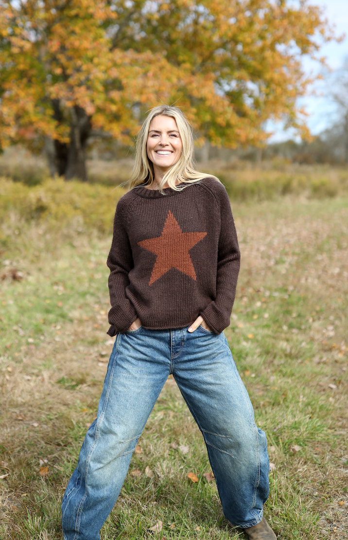 Wooden Ships Star Raglan Crew Chunky Sweater