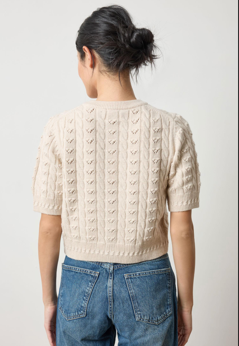 Lilla P Short Sleeve Cardigan Sweater