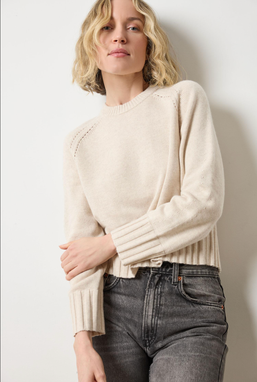 Lilla P Saddle Sleeve Crewneck Sweater