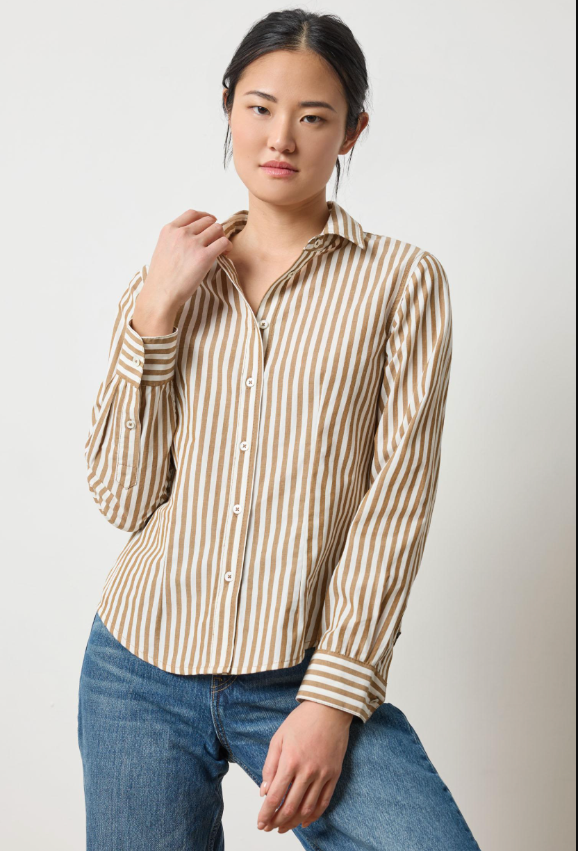 Lilla P Slim Fit Striped Button Down Shirt