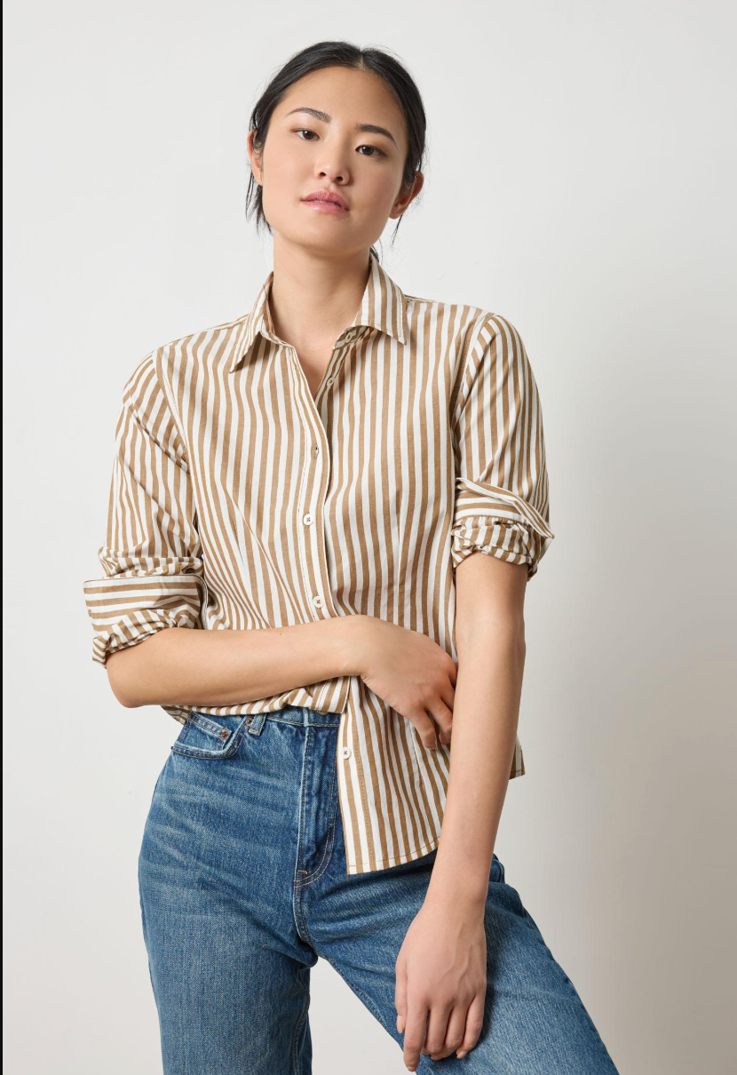 Lilla P Slim Fit Striped Button Down Shirt