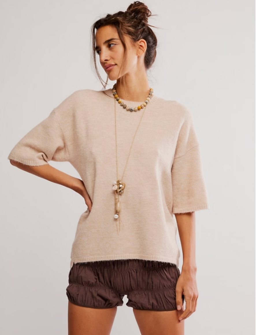Free People Margot Short Sleeve Sweater