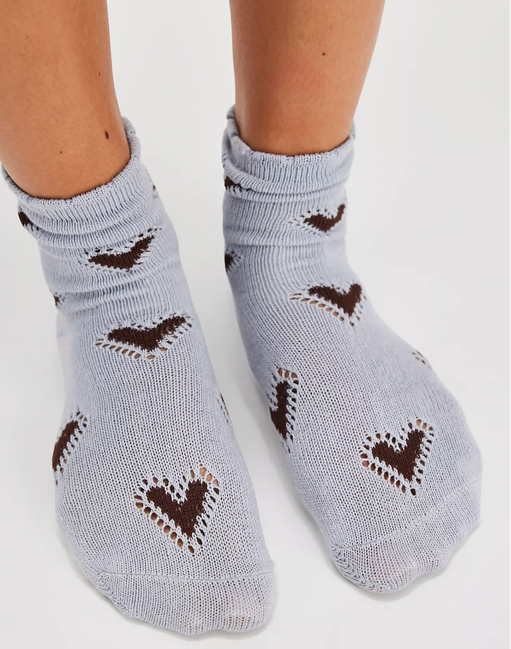 Free People Cupids Bow Heart Print Ankle Socks