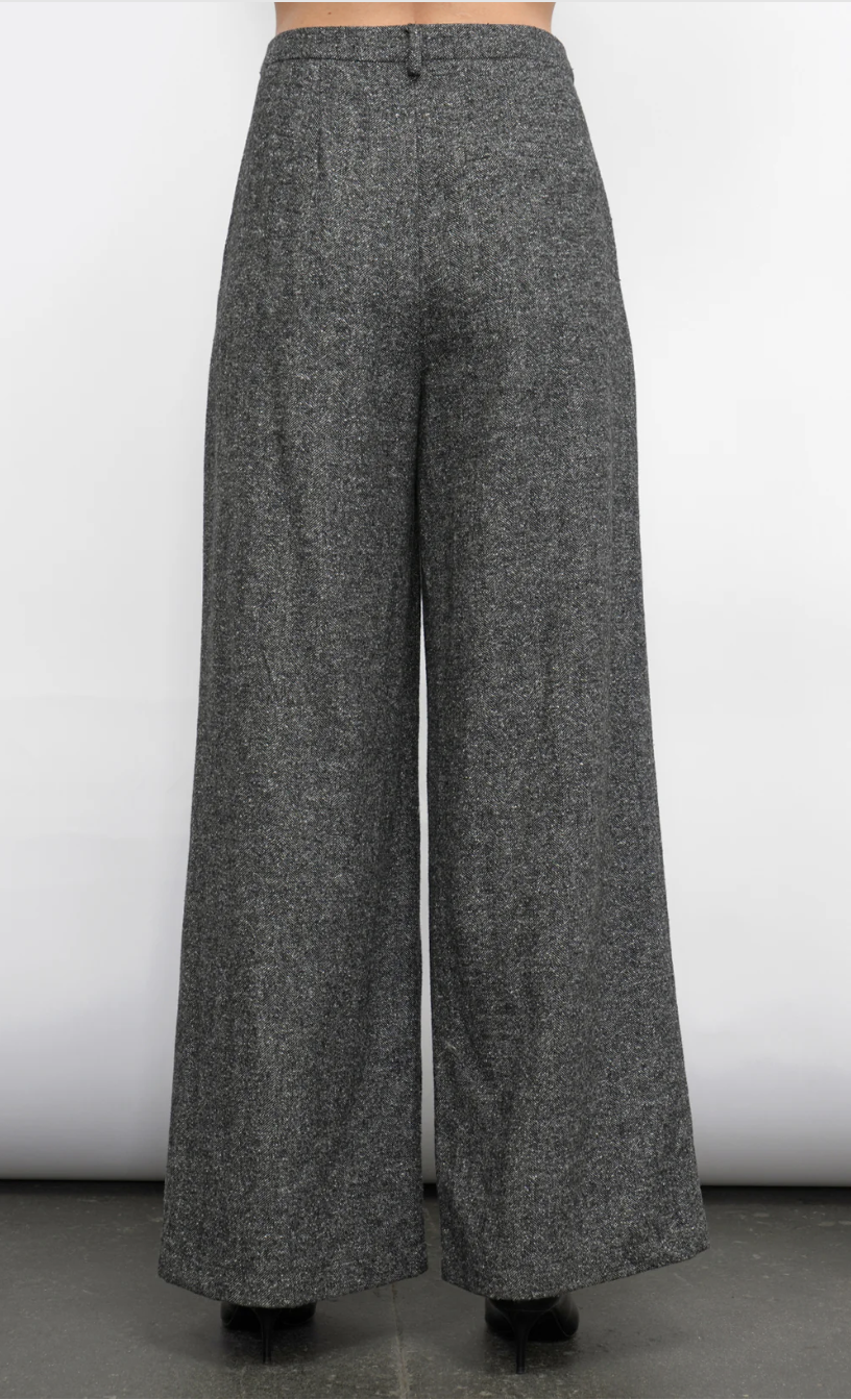 Greylin Adele High Waist Herringbone Wide Leg Trouser Pants
