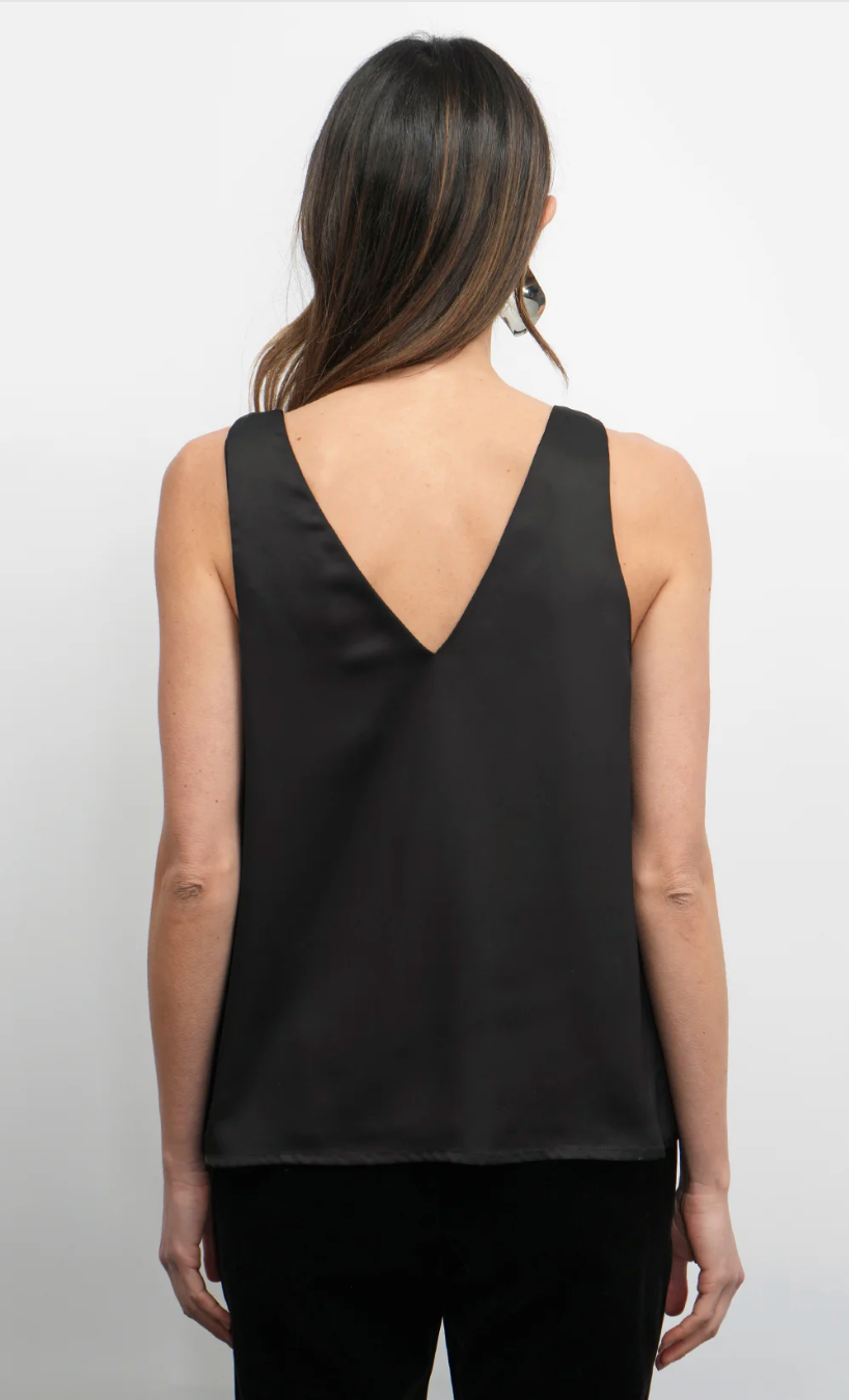 Greylin Kassi Black Shoulder Knot Satin Cami