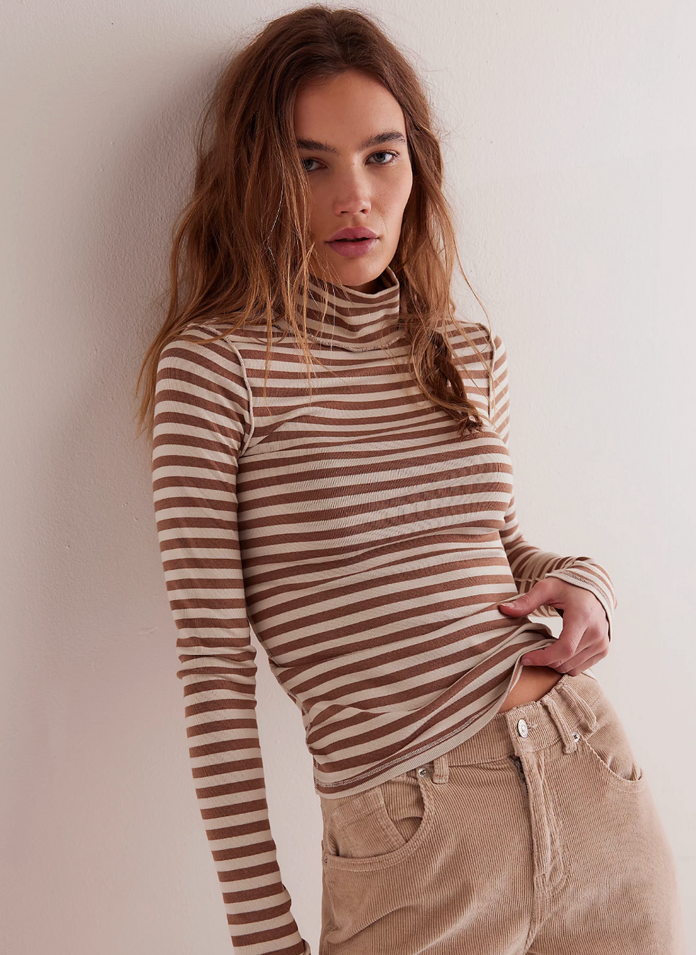 We the Free People Good Good Turtleneck Stripe tee