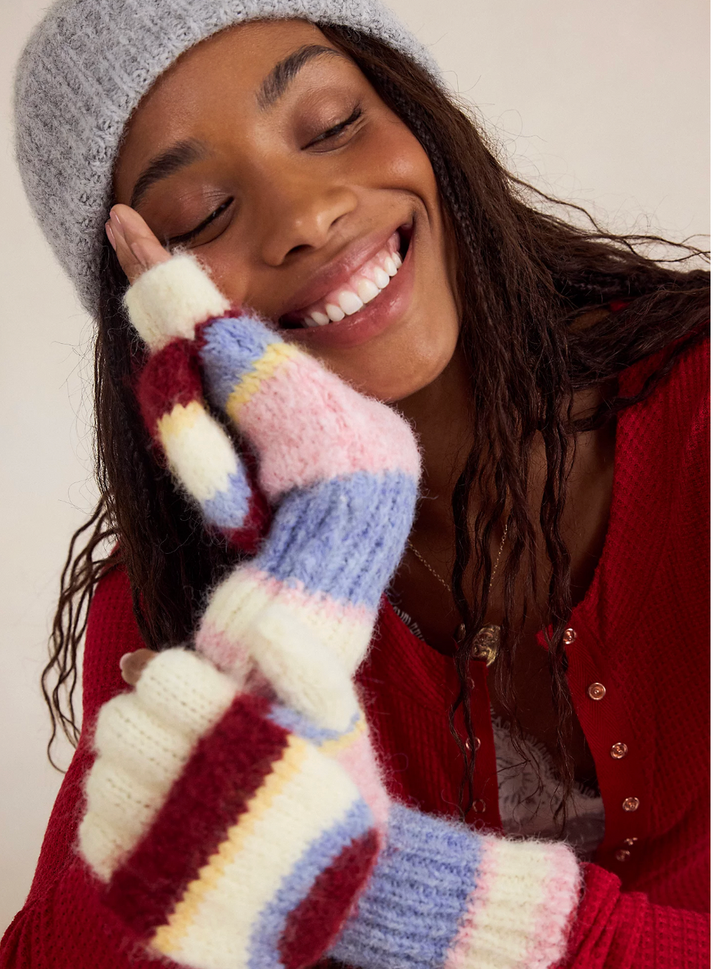 Free People Super Stripe Gloves/Mittens