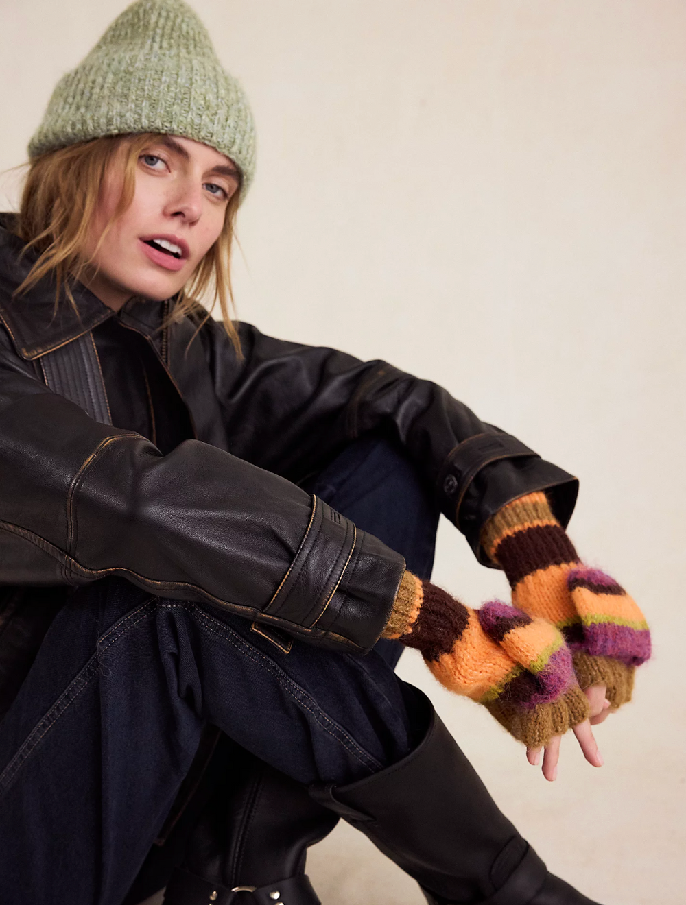 Free People Super Stripe Gloves/Mittens